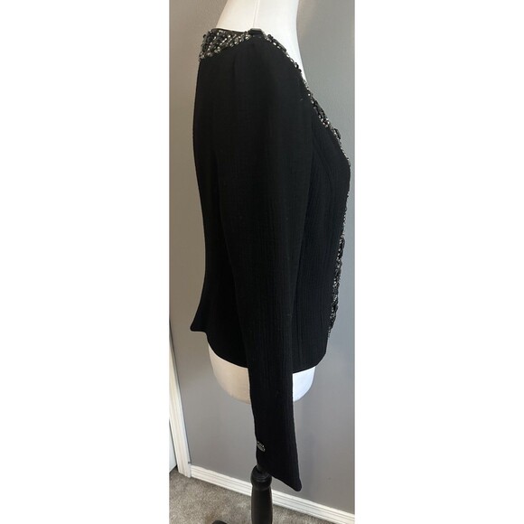Rickie Freeman Teri Jon Womens Wool Embellished Blazer Beaded Jacket Size 6 EUC - Picture 5 of 10